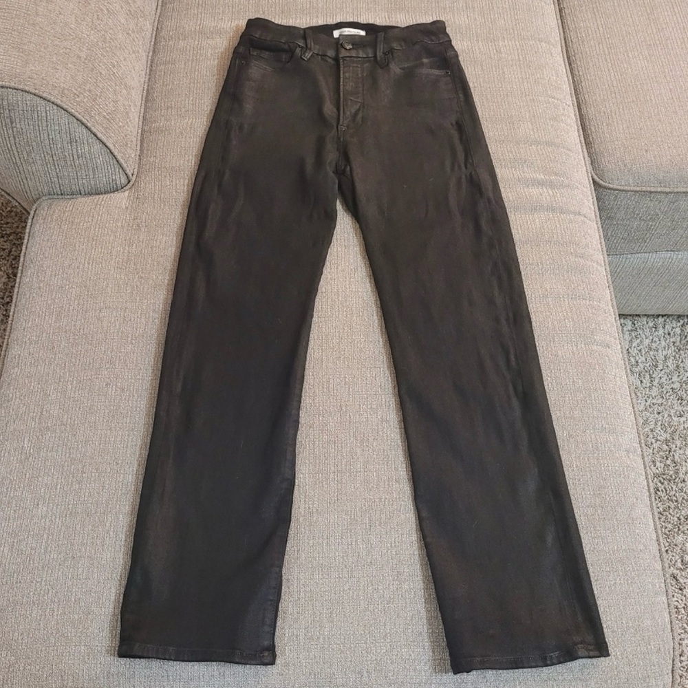 Good American Good Straight Jeggings Jeans High Rise Black Size 4/27